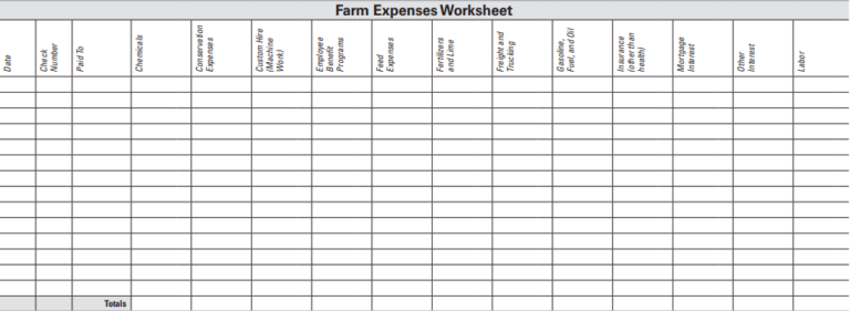 Farm Expenses Worksheet 2021 - CPA Clinics